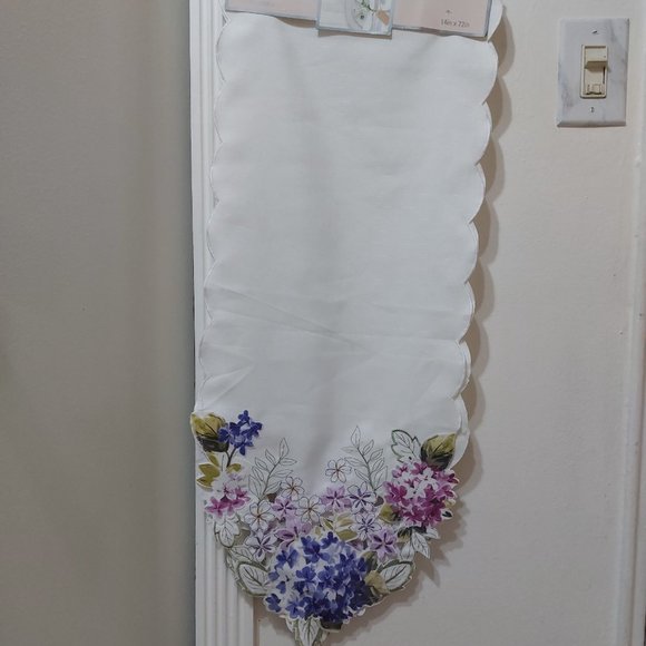 Spring Time Designer Tabletop Fashion Table Runner 14x72 Spr Hydrangea - Picture 4 of 11